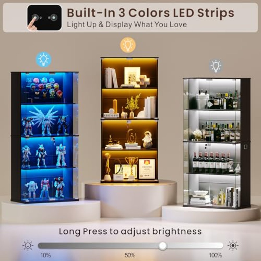 Armário Expositor Preto com Po - Glass Door Hinge avaliação e preço